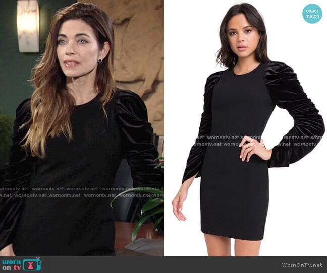 Black Halo Archer Dress worn by Victoria Newman (Amelia Heinle) on The Young and the Restless