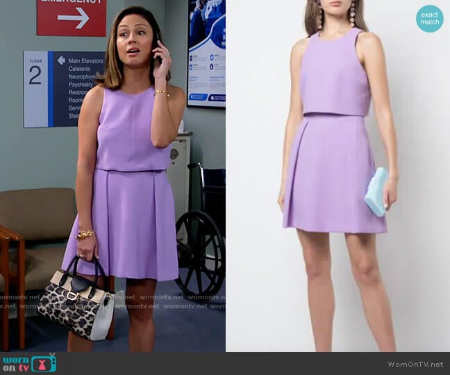 Black Halo Sanibel Dress in Hortensia worn by Tara Barnett (Vanessa Lachey) on Call Me Kat