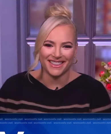 Meghan’s black stripe sweater on The View