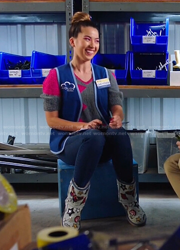 Cheyenne’s blue patch boots on Superstore