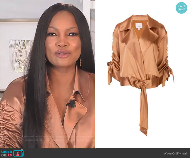 Aziza silk jacket by Cinq a Sept worn by Garcelle Beauvais on The Real