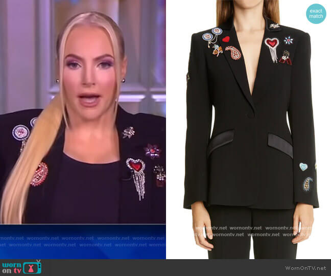 Love Cheyenne Bejeweled Blazer by Cinq a Sept worn by Meghan McCain on The View