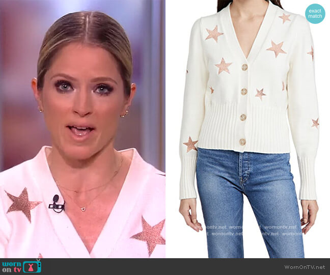 WornOnTV: Sara’s white star print cardigan on The View | Sara Haines ...