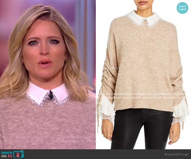 WornOnTV: Sara’s beige layered sweater on The View | Sara Haines ...