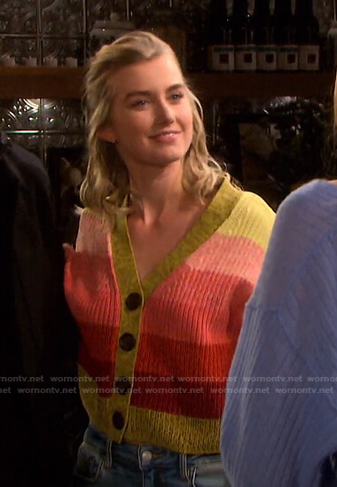 WornOnTV: Claire's striped ribbed cardigan on Days of our Lives