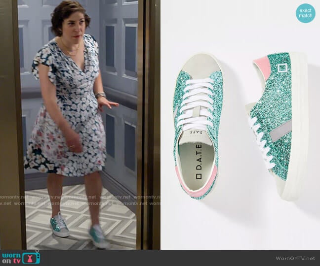 D.A.T.E. Hill Glitter Low-Top Sneakers worn by Kat Silver (Mayim Bialik) on Call Me Kat