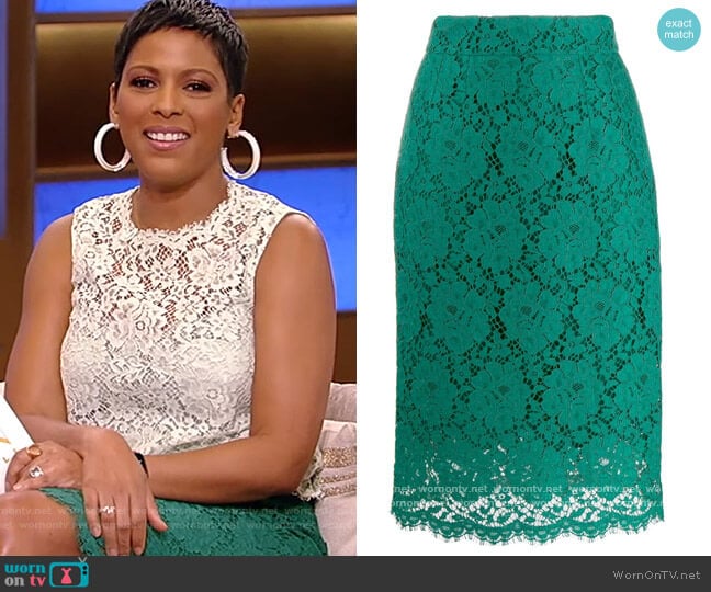 Lace Midi Skirt by Dolce and Gabbana worn by Tamron Hall on Tamron Hall Show