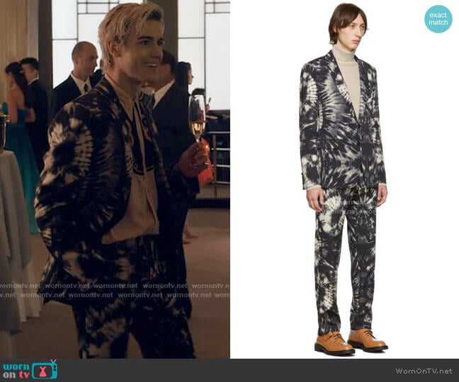 Dries van Noten Tie Dye Suit worn by Shane (Brennan Clost) on Tiny Pretty Things