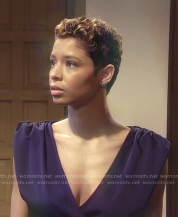 Elena’s purple wrap dress on The Young and the Restless