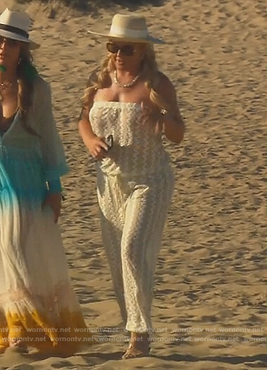 Elizabeth’s strapless lace jumpsuit on The Real Housewives of Orange County