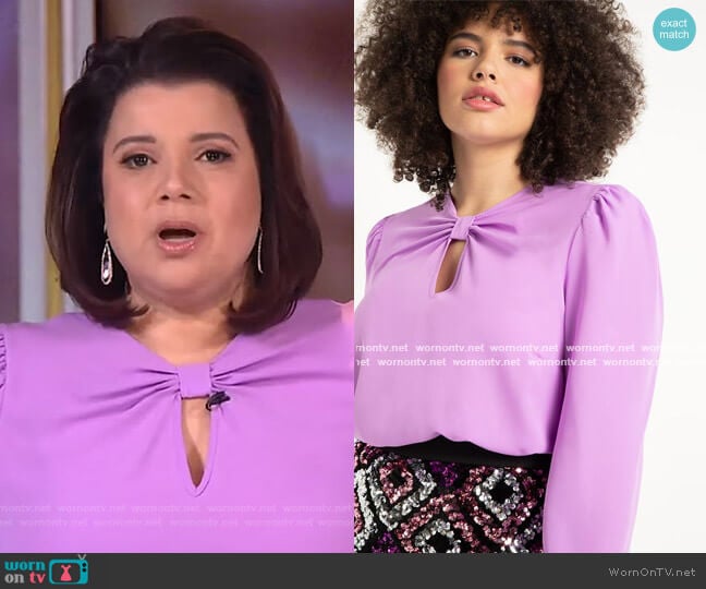 Twist Front Blouse by Eloquii worn by Ana Navarro on The View