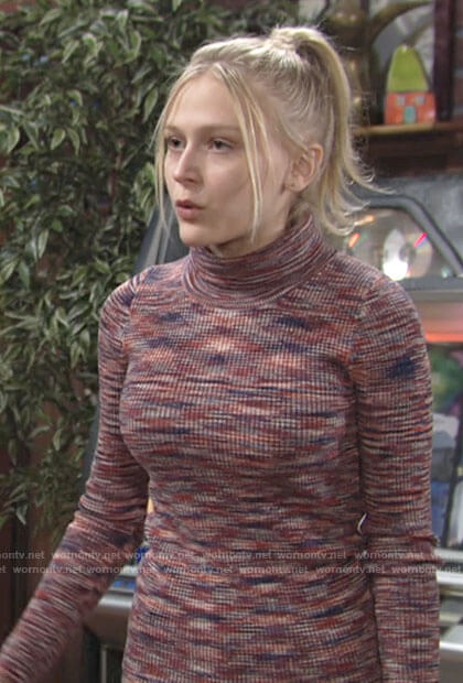 Faith's marled turtleneck on The Young and the Restless