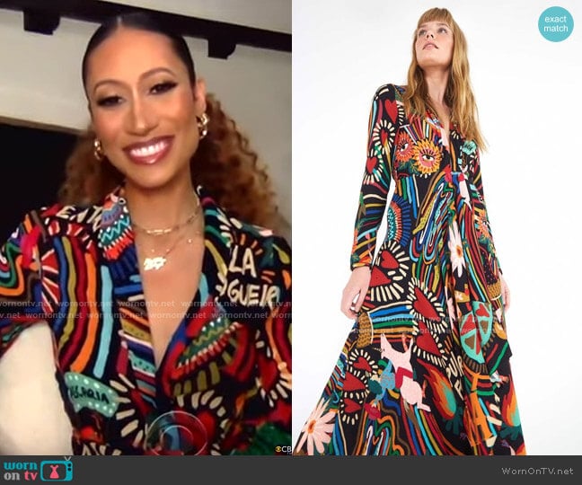 Farm Rio Winter Carnival Dress worn by Elaine Welteroth on CBS This Morning