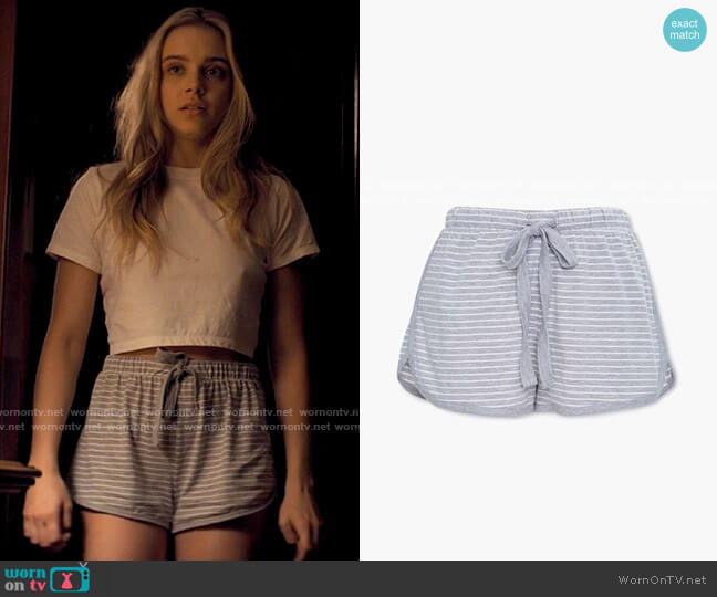 Forever 21 Striped Dolphin Lounge Shorts worn by Bette Whitlaw (Casimere Jollette) on Tiny Pretty Things