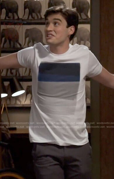 Freddie's white graphic tee on Call Your Mother