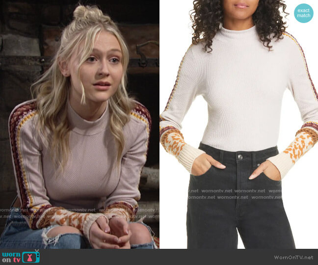 Free People Switch it Up Thermal Top worn by Faith Newman (Alyvia Alyn Lind) on The Young and the Restless