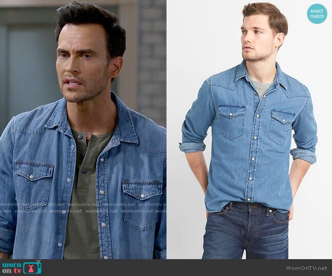 Gap Denim Western Shirt worn by Max (Cheyenne Jackson) on Call Me Kat