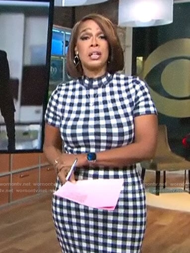 Gayle King’s gingham check dress on CBS This Morning