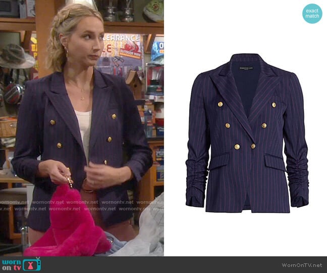 Generation Love Stella Pinstripe Blazer worn by Mandy Baxter (Molly McCook) on Last Man Standing