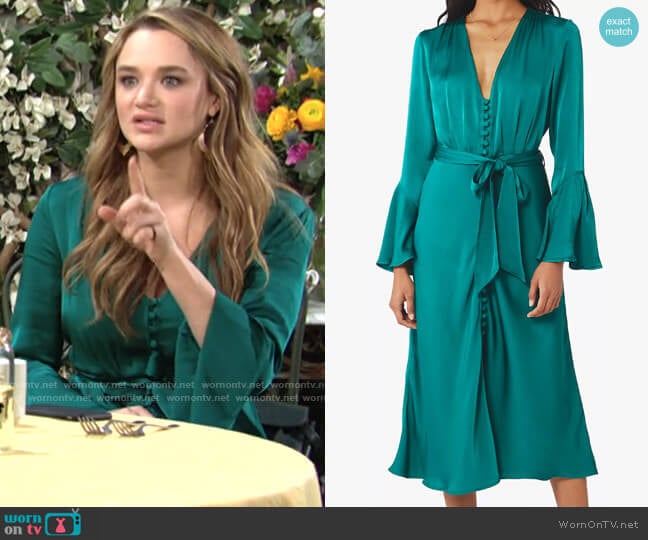 Ghost London Annabelle Dress worn by Summer Newman (Hunter King) on The Young and the Restless