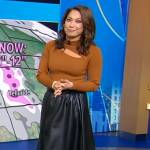 Ginger’s brown cutout sweater on Good Morning America