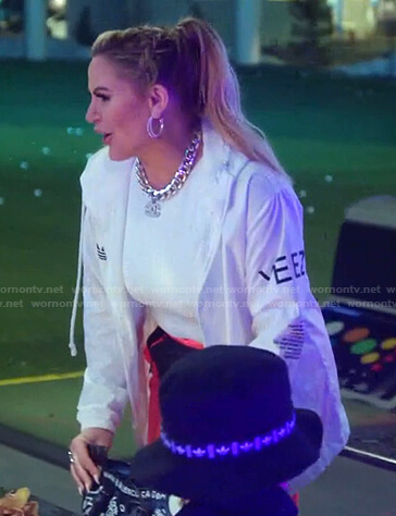 Heather’s white hooded jacket on The Real Housewives of Salt Lake City