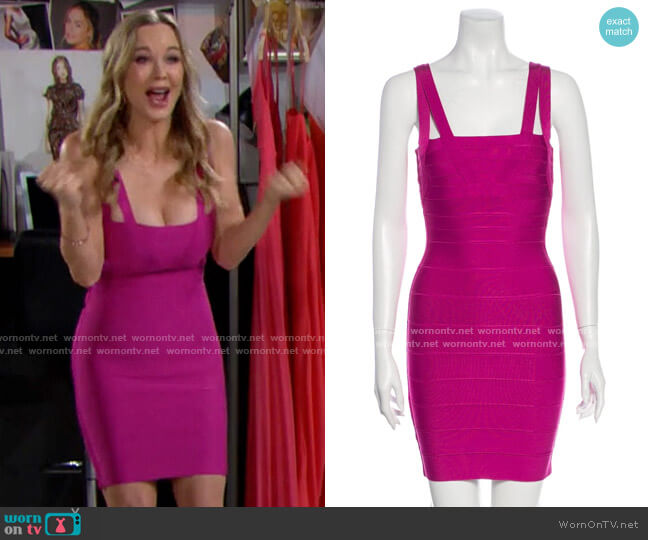 Herve Leger Double-Strap Bandage Dress worn by Donna Logan (Jennifer Gareis) on The Bold and the Beautiful