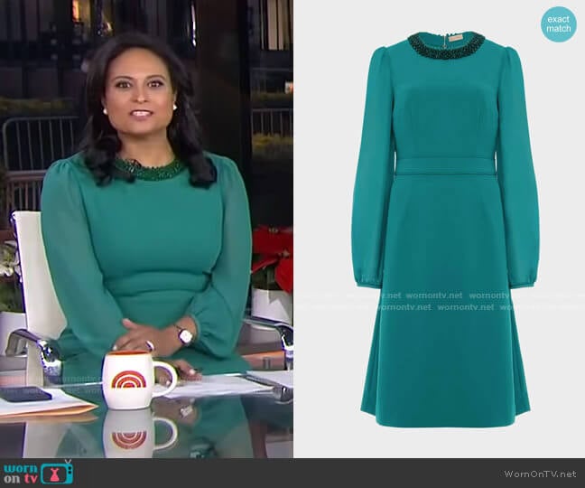 Jada Beaded Dress by Hobbs London worn by Kristen Welker on Today