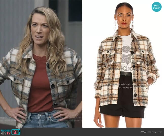 Gastoni Jacket by Isabel Marant worn by Natalie Zea The Unicorn worn by Shannon (Natalie Zea) on The Unicorn