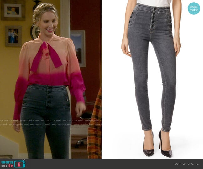 J Brand Natasha Jeans in Obscura worn by Mandy Baxter (Molly McCook) on Last Man Standing