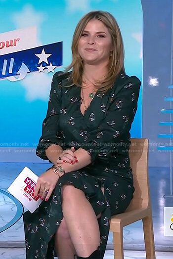 Jenna’s green floral print wrap dress on Today