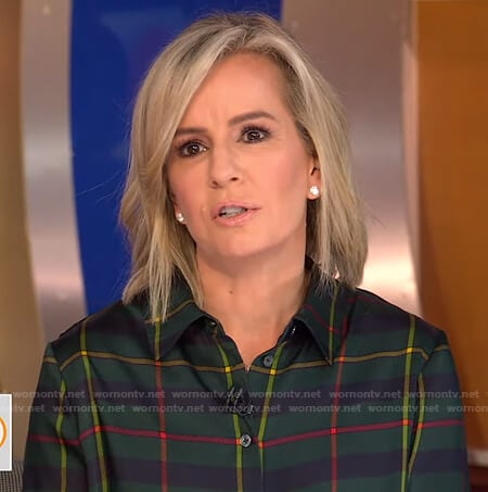 Jennifer's green plaid shirt on Good Morning America