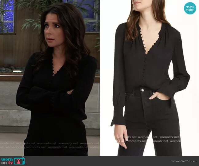 Tariana Silk Blouse by Joie worn by Sam McCall (Kelly Monaco) on General Hospital