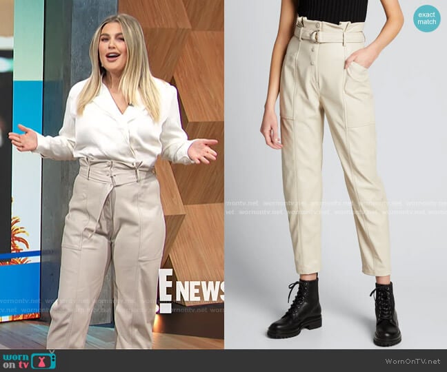 Leela Faux-Leather Trousers by Jonathan Simkhai worn by Carissa Loethen Culiner on E! News