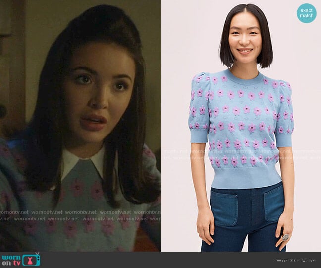 Marker Floral Sweater by Kate Spade worn by Bess (Maddison Jaizani) on Nancy Drew