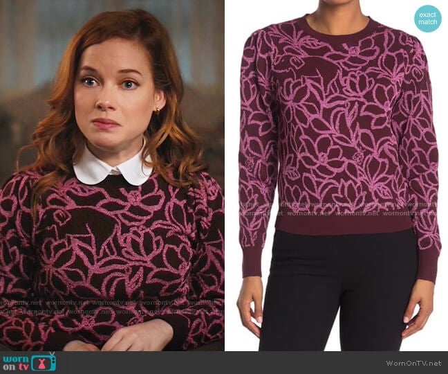 Scribble Flora Sweater by Kate Spade worn by Zoey Clarke (Jane Levy) on Zoeys Extraordinary Playlist