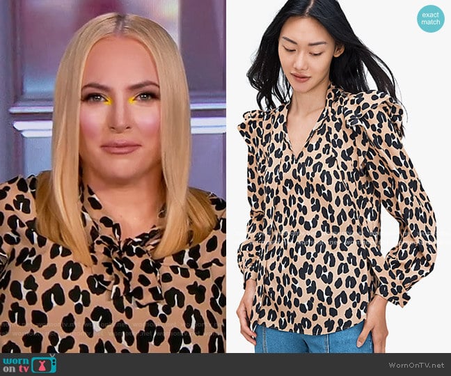 Forest Feline Tie-neck Top by Kate Spade worn by Meghan McCain on The View