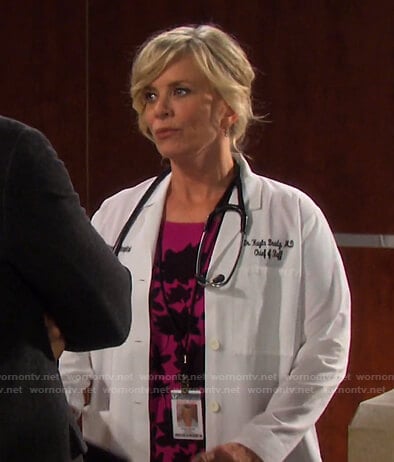 Kayla's pink floral lace dress on Days of our Lives