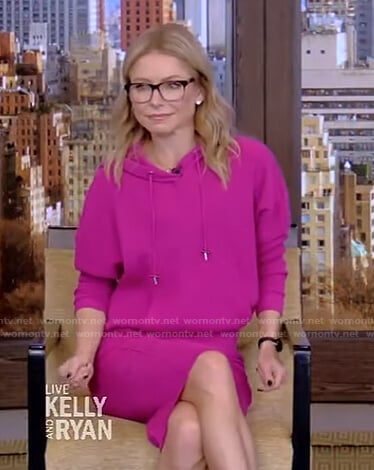 Kelly’s pink hooded dress on Live with Kelly and Ryan