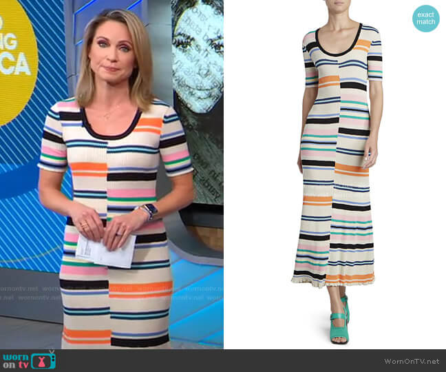 Wornontv Amys Striped Ribbed Knit Dress On Good Morning America Amy Robach Clothes And 