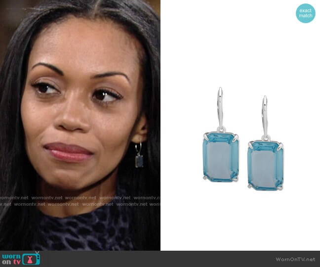 LAUREN Ralph Lauren Stone Drop Earrings worn by Amanda Sinclair (Mishael Morgan) on The Young and the Restless