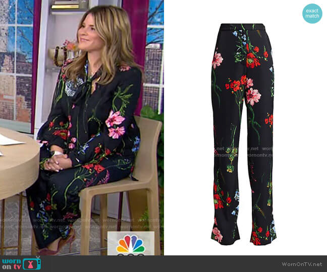 Floral Maggie Straight Leg Pants by Lela Rose worn by Jenna Bush Hager on Today