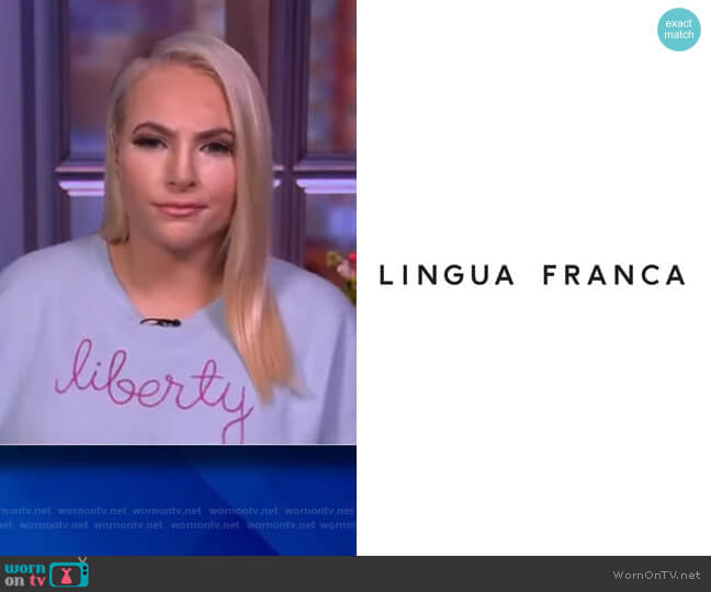 Liberty sweater by Lingua Franca worn by Meghan McCain on The View