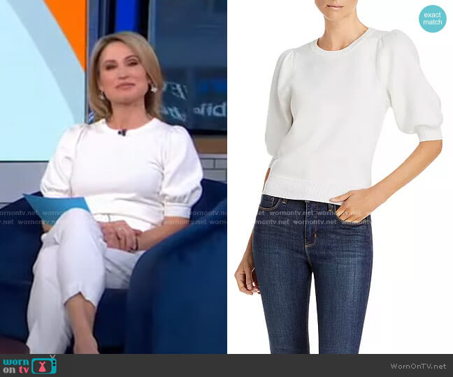 Abigail Puff Sleeve Sweater by Lini worn by Amy Robach on Good Morning America