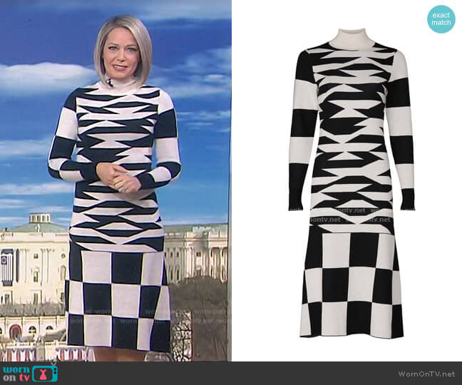 Abstract Geo Sweater Dress by Louna worn by Dylan Dreyer on Today