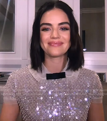 Lucy Hale's sequin collared dress on Good Morning America