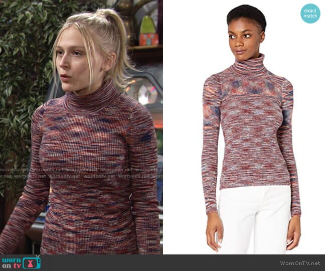 Madewell Space Dye Josh Slim Rib Turtleneck worn by Faith Newman (Alyvia Alyn Lind) on The Young and the Restless