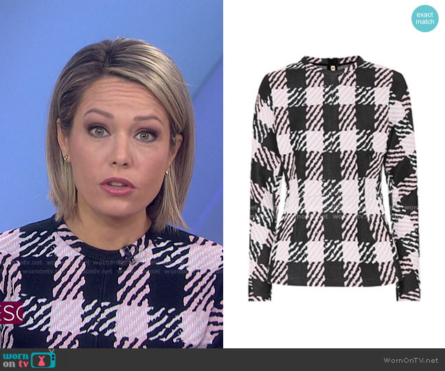 Checked Cotton-Blend Sweater by Marni worn by Dylan Dreyer on Today