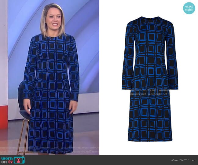 Electric Blue Printed Dress by Marni worn by Dylan Dreyer on Today