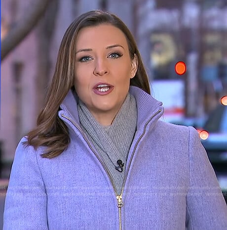 Mary’s lilac zip front coat on Good Morning America